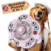 KADTC U.S. Brand & Design All in ONE -3 Levels of Challenge Spinning Dog Puzzle Toy for Small/Medium/Large Dogs Treat Dispenser Food Dispensing Toys Puppy Puzzles Slow Feeder Halloween Birthday Gift